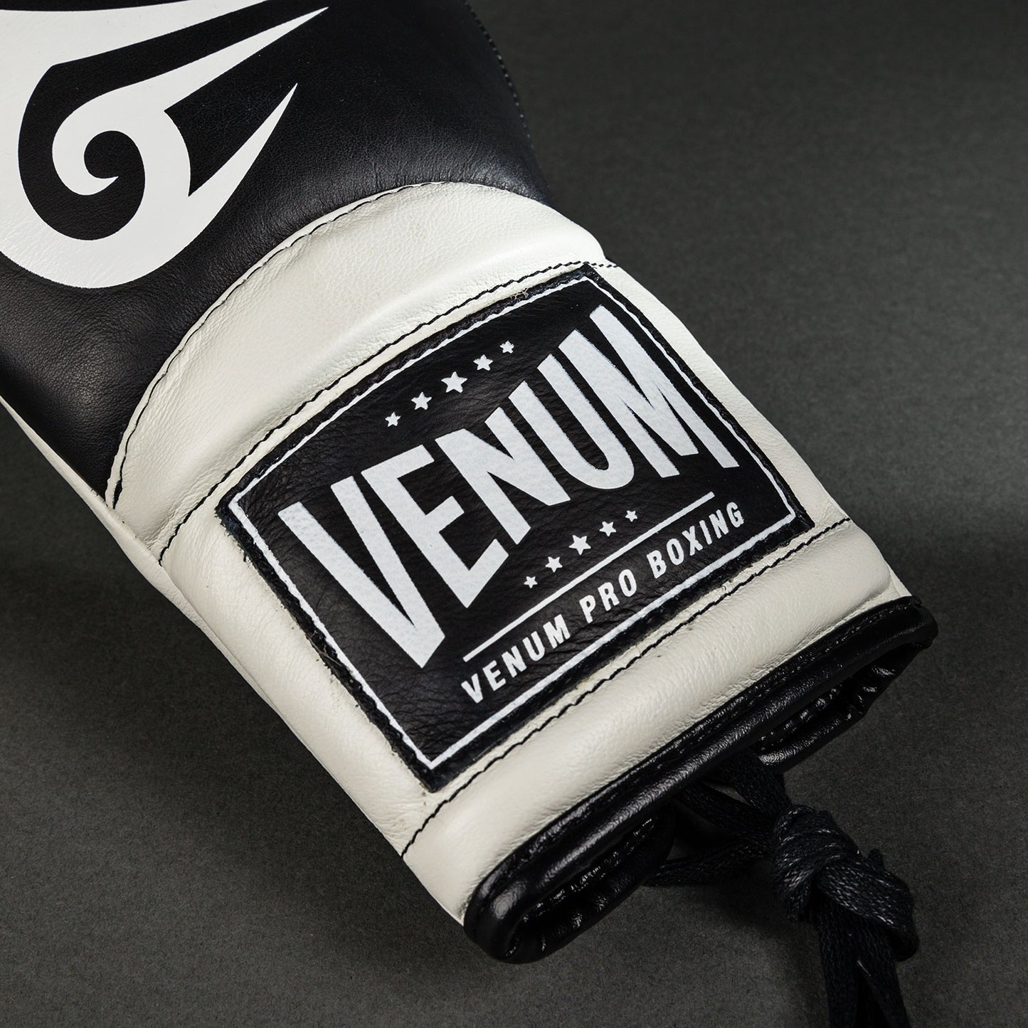 Gants de Boxe Pro Venum Giant 2.0 Mike Tyson avec Lacets - Noir Profond/Blanc Optique