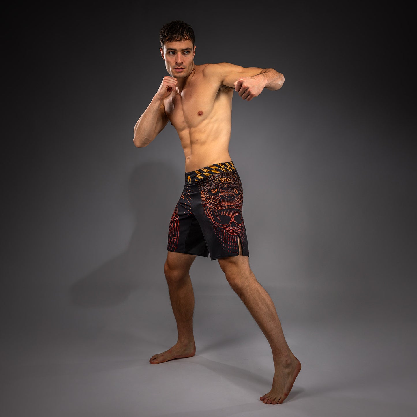 Short de Combat Venum Quetzal Fury - Noir/Rouge Fury/Mandarine