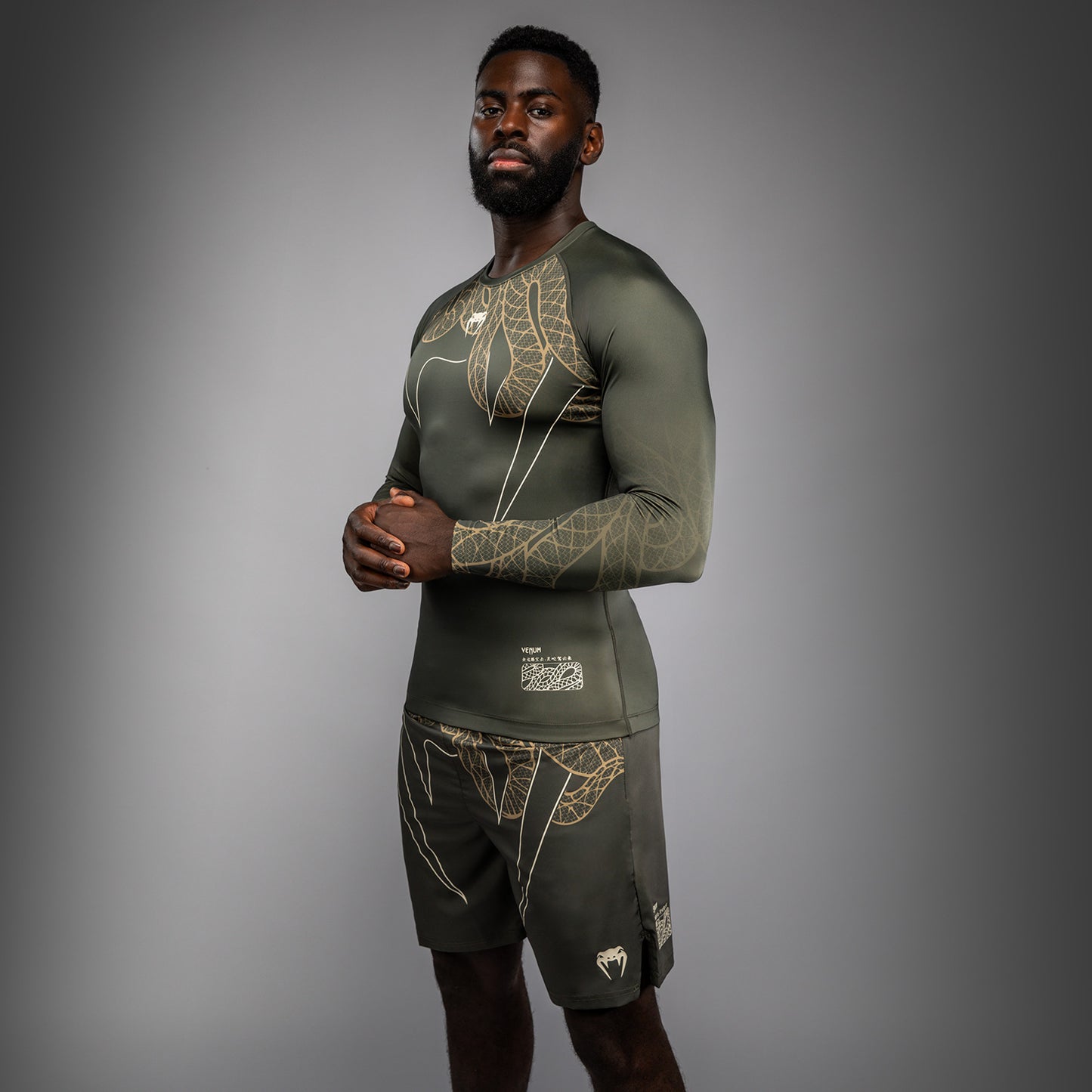 Rashguard Manches Longues Venum Serpenti – Kaki/Bronze/Ivoire - product-type_T-Shirts de Compression