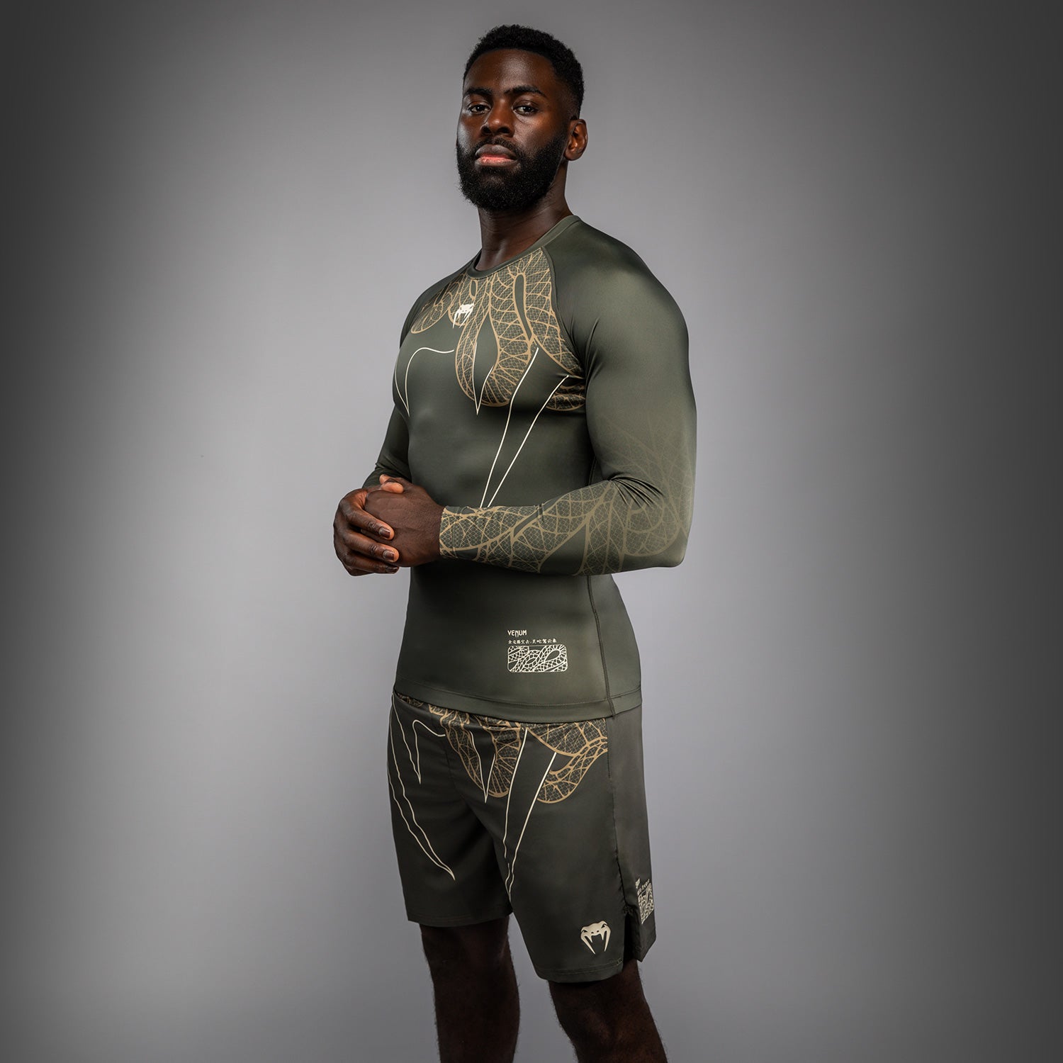 Rashguard Manches Longues Venum Serpenti – Kaki/Bronze/Ivoire - product-type_T-Shirts de Compression