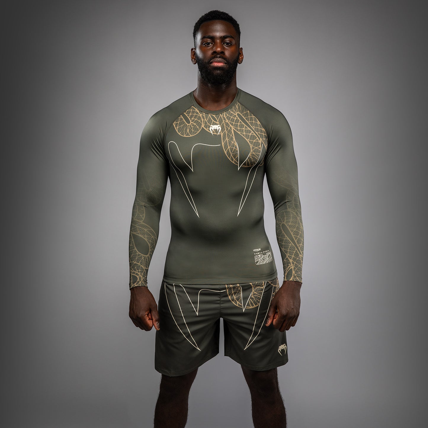 Rashguard Manches Longues Venum Serpenti – Kaki/Bronze/Ivoire - product-type_T-Shirts de Compression