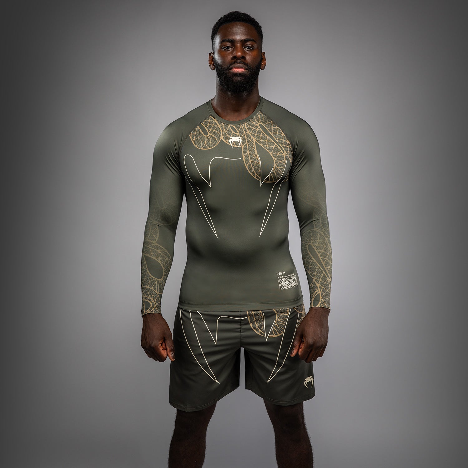Rashguard Manches Longues Venum Serpenti – Kaki/Bronze/Ivoire - product-type_T-Shirts de Compression