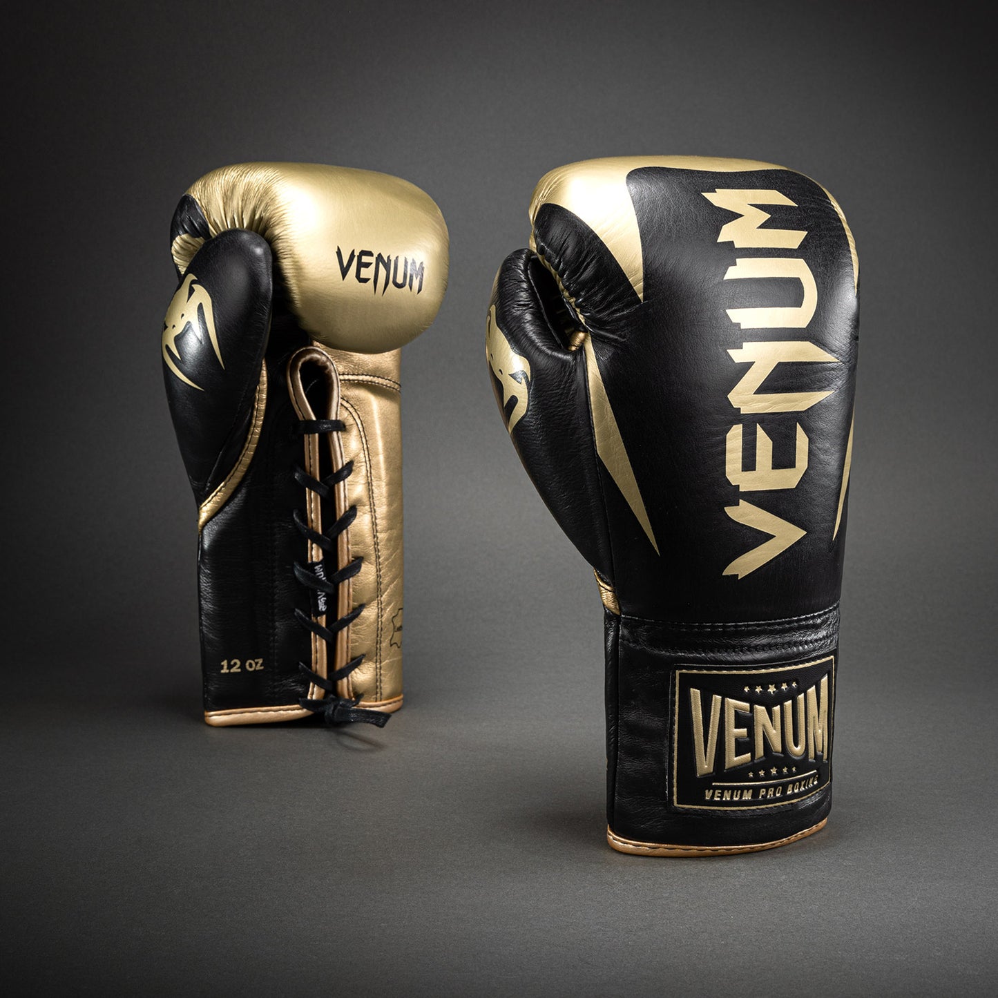 Gants de boxe pro Venum Hammer avec Lacets - Noir/Or - product-type_Gants de boxe