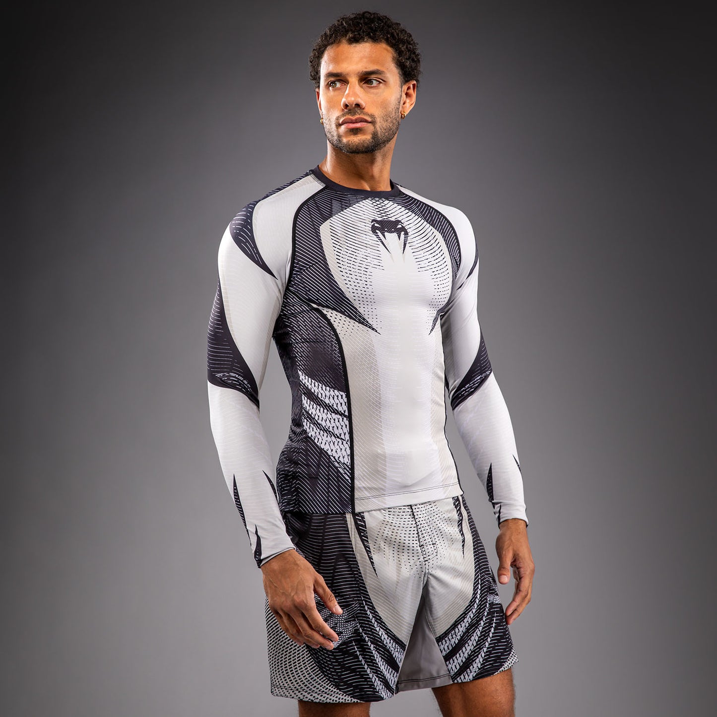 Rashguard à Manches Longues Venum Galactic 3.0 - Blanc Cassé/Noir