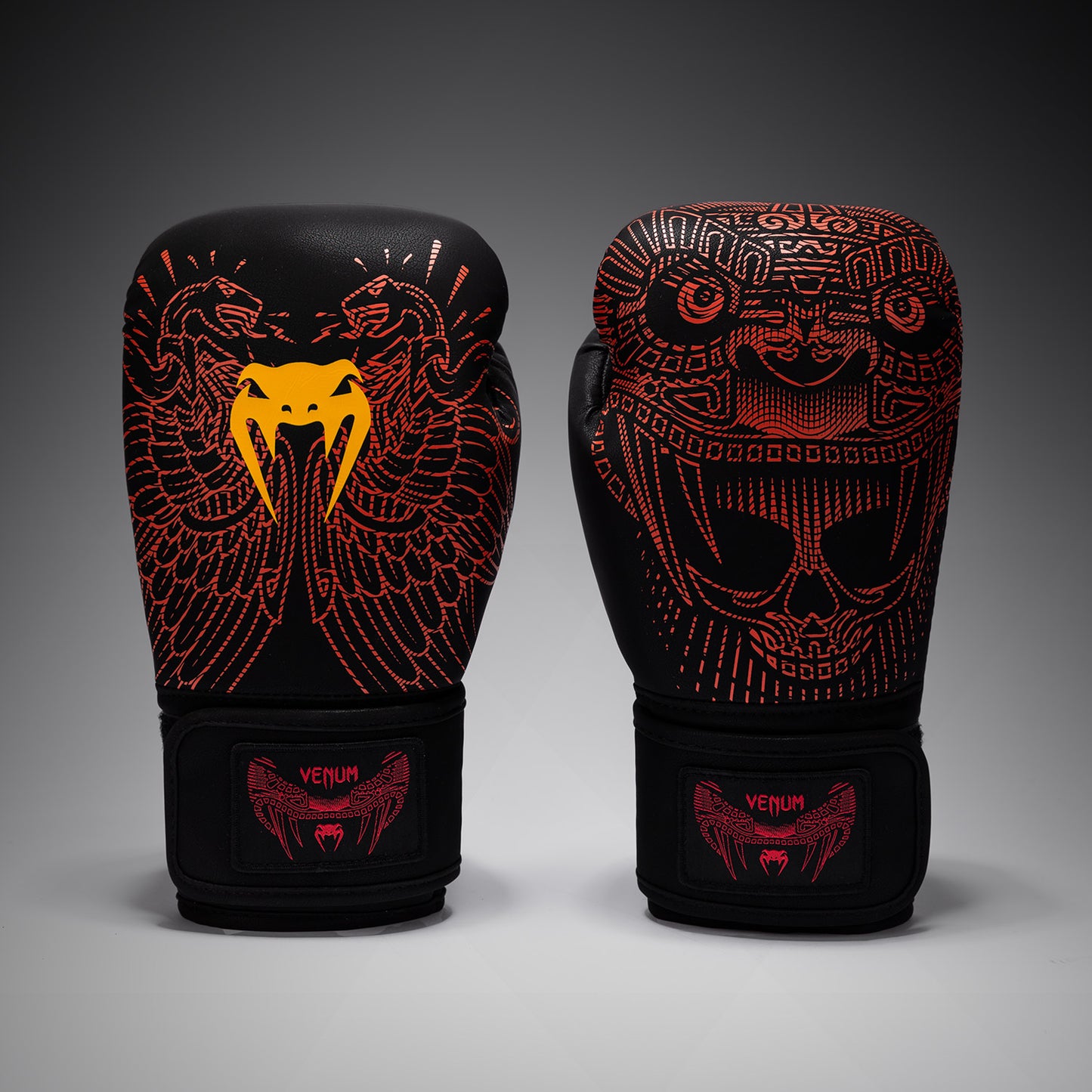 Gants de Boxe Venum Quetzal Fury - Noir/Rouge Fury/Mandarine