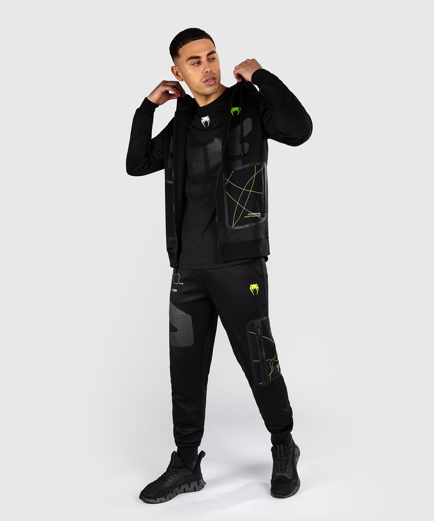 Sweat à capuche zippé Venum Training Camp 4.0 - Noir/Vert Fluo - product-type_Sweatshirts