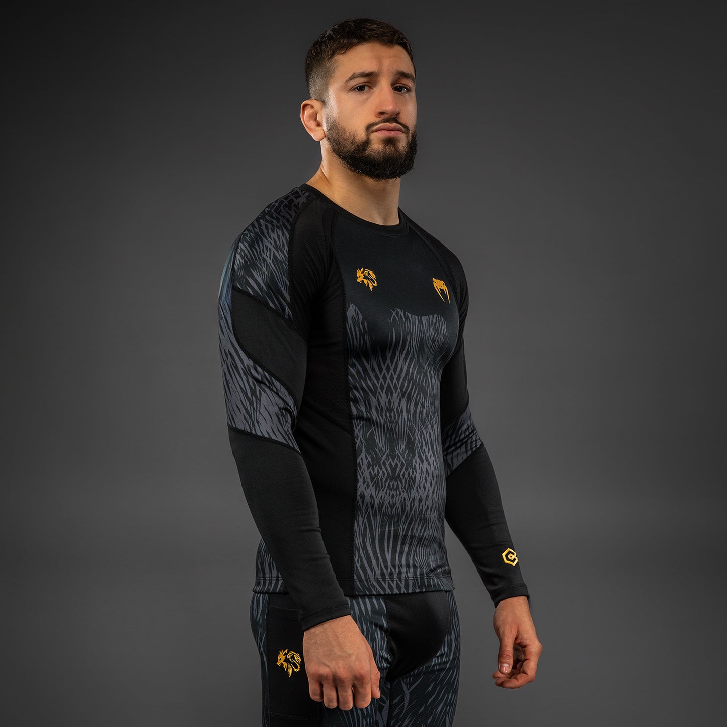 Rashguard à manches longues Venum x Chimaev - Noir/Gris - product-type_T-Shirts de Compression