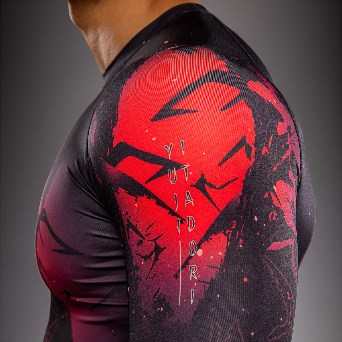Rashguard à Manches Longues Itadori Jujutsu Kaisen x Venum – Noir/Rouge