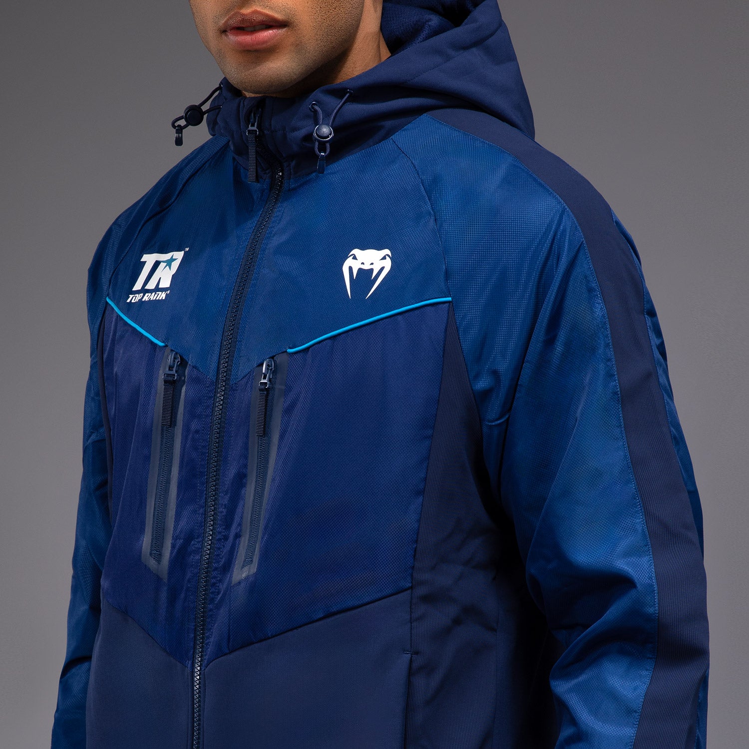 Hoodie Zippé Intégral Venum x Top Rank Original pour Hommes - Bleu Marine - product-type_Vestes