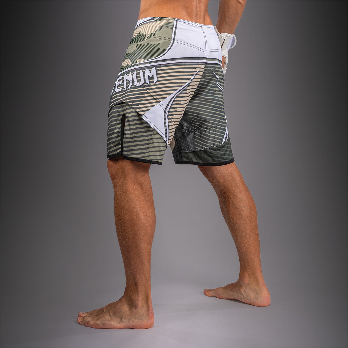 Short de Combat Venum Camo Hero - Kaki/Blanc Cassé