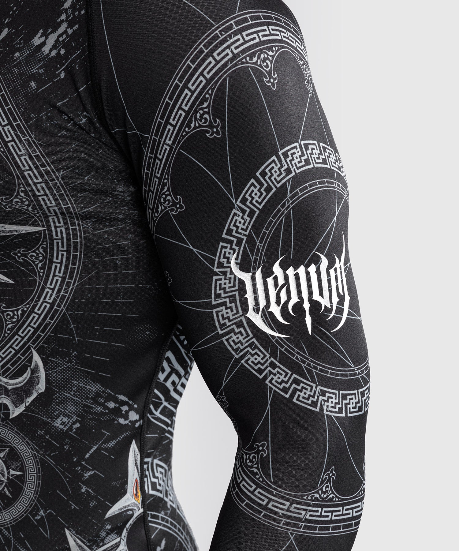 Rashguard à Manches Longues pour Hommes Venum Gladiator 5.0 - Noir/Argent - product-type_T-Shirts de Compression