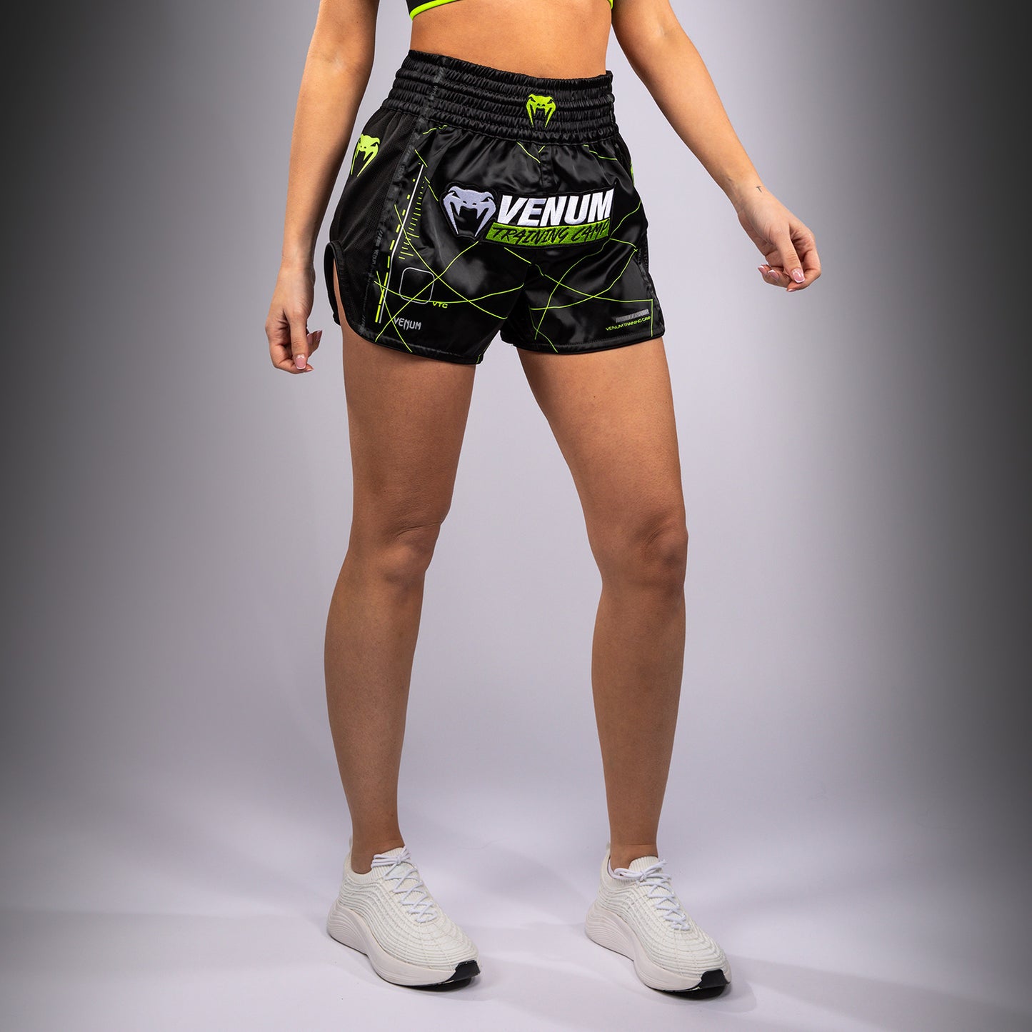 Short de Muay Thai Venum Training Camp 4.0 - Noir/Vert Fluo - product-type_Shorts de Muay Thai
