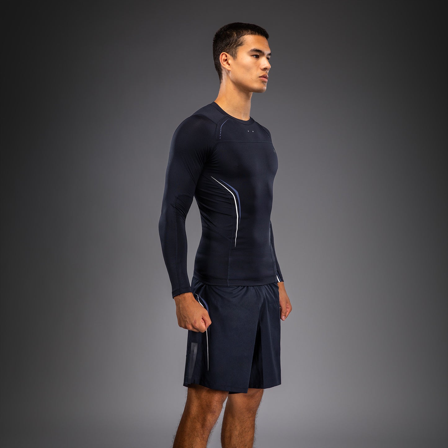 Rashguard à Manches Longues Venum G-Core - Bleu Marine/Blanc
