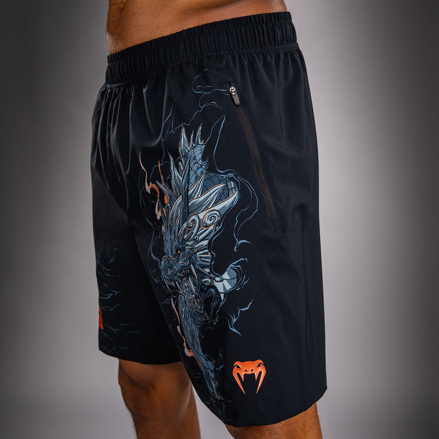 Short d’Entraînement Venum Thunder Dragon – Noir/Gris/Cuivre - product-type_Shorts de training