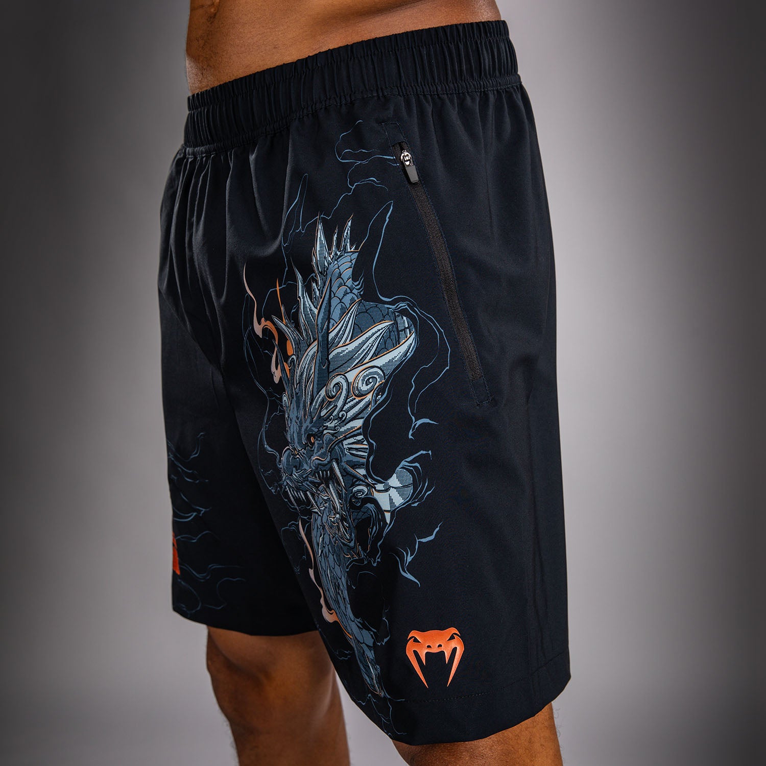 Short d’Entraînement Venum Thunder Dragon – Noir/Gris/Cuivre - product-type_Shorts de training