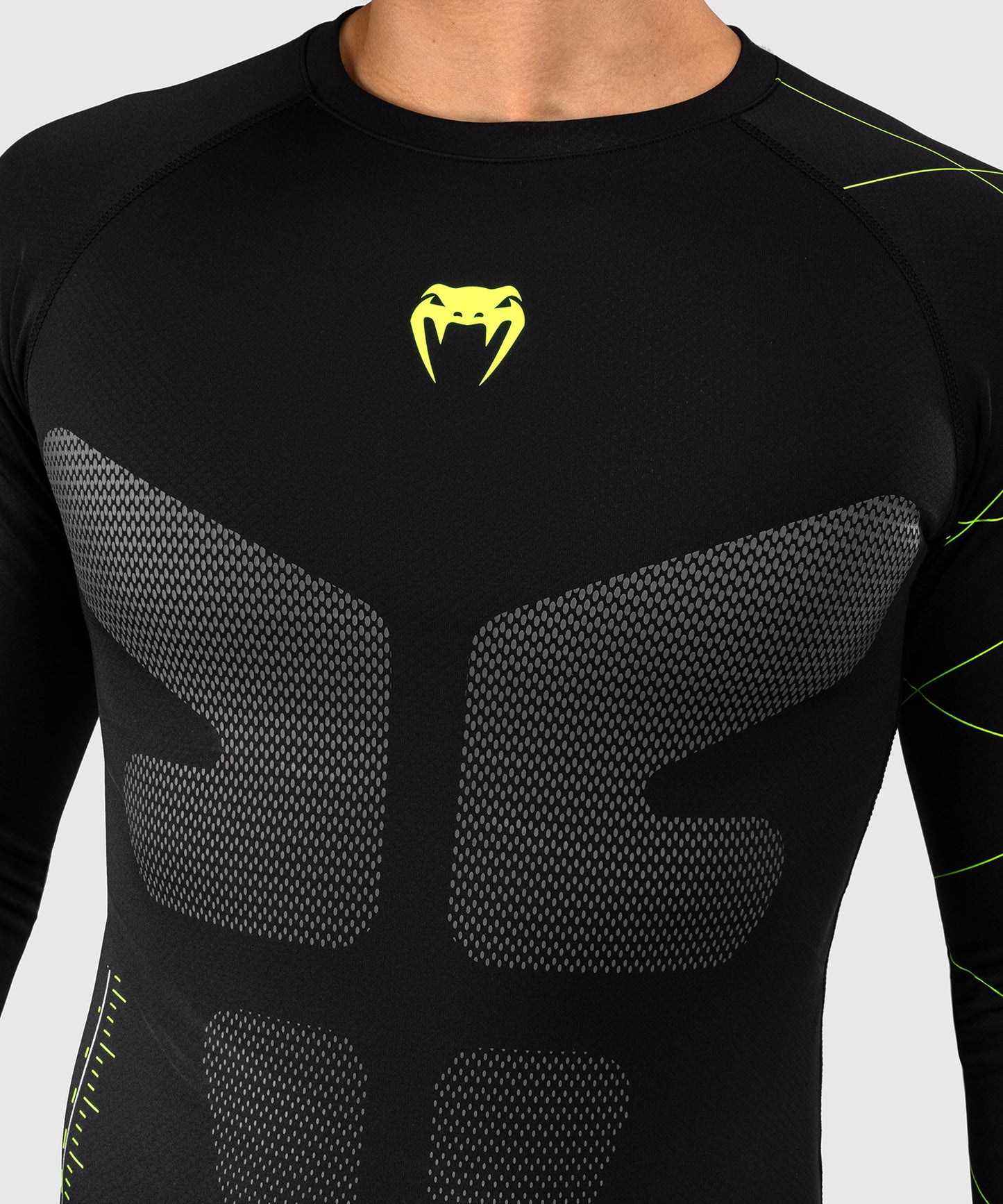 Rashguard Manches Longues Venum Training Camp 4.0 - Noir/Vert fluo - product-type_T-Shirts de Compression