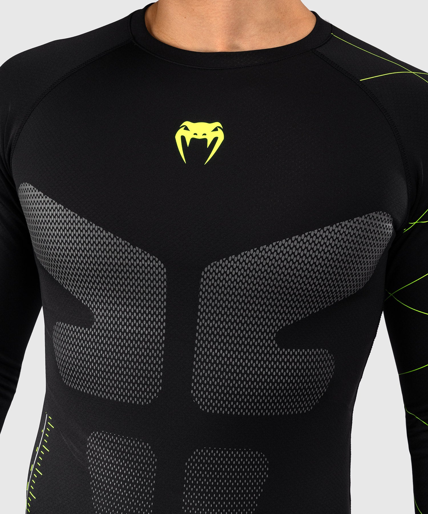 Rashguard Manches Longues Venum Training Camp 4.0 - Noir/Vert fluo - product-type_T-Shirts de Compression