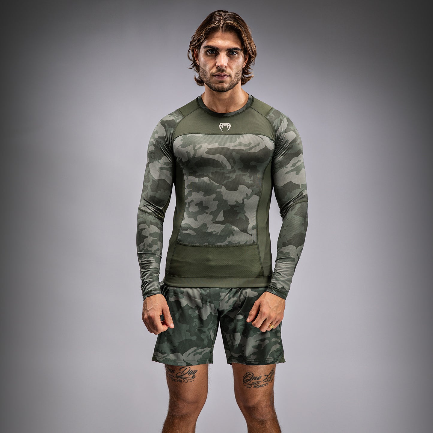 Rashguard à Manches Longues Venum G-Fit Air pour Hommes - Camo Militaire - product-type_T-Shirts de Compression
