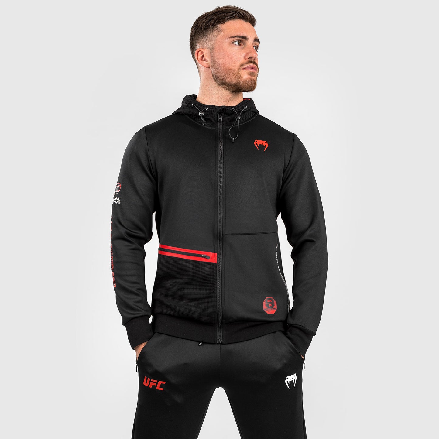 Sweatshirt zippé à capuche pour Hommes UFC Adrenaline by Venum Fight Week - Noir - product-type_Sweatshirts