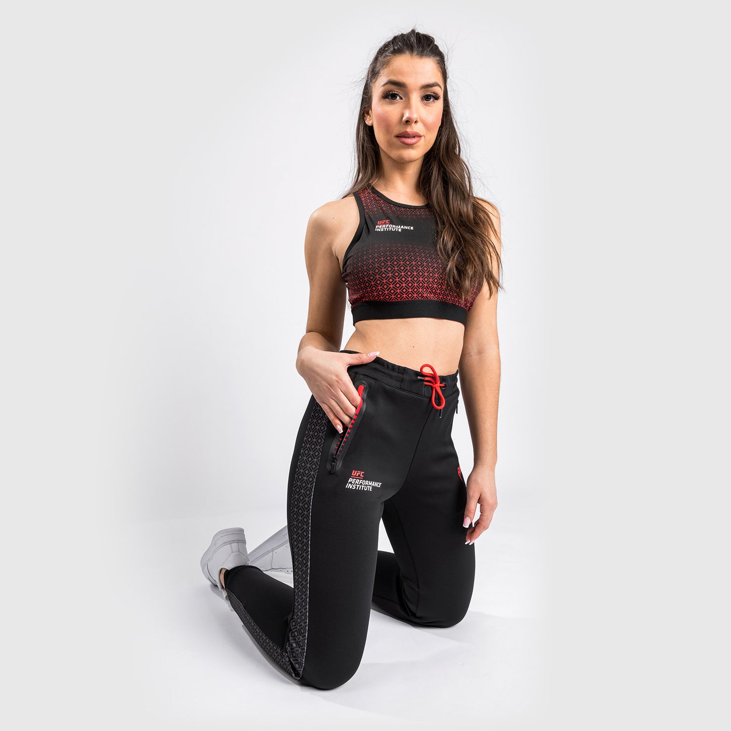 Pantalon de jogging UFC Venum Performance Institute - Pour Femmes - Noir/Rouge - product-type_Pantalons de jogging