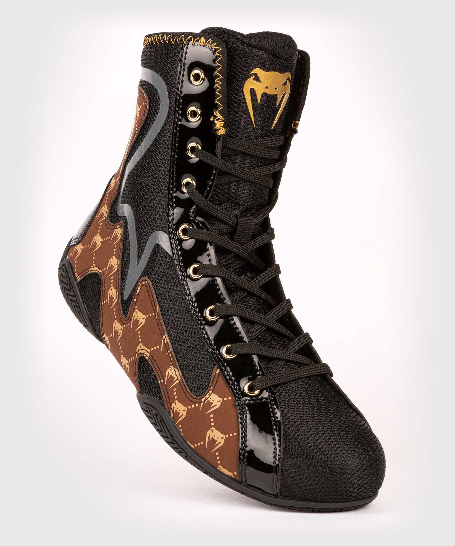 Chaussures de Boxe Venum Elite Evo Monogram - Noir/Marron - product-type_Chaussures de boxe