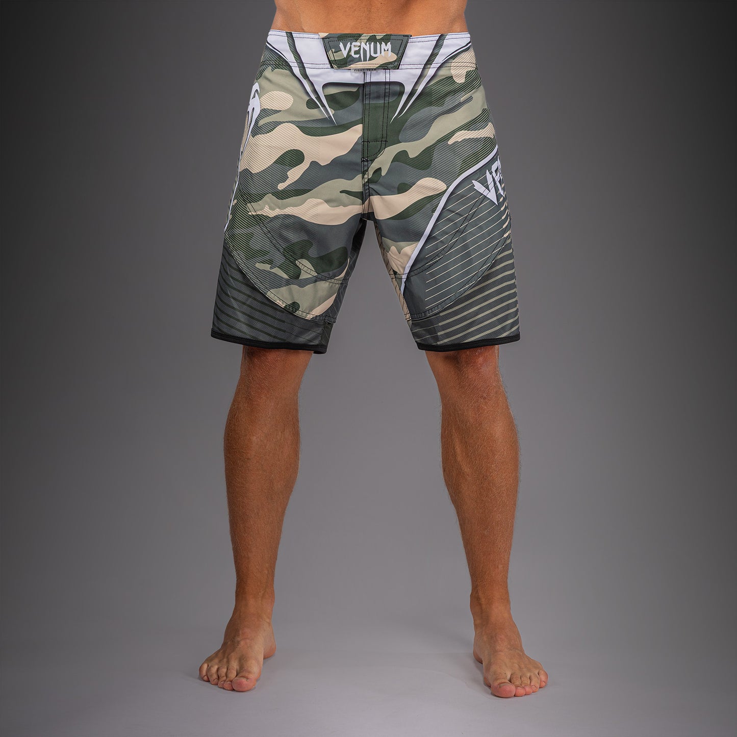 Short de Combat Venum Camo Hero - Kaki/Blanc Cassé