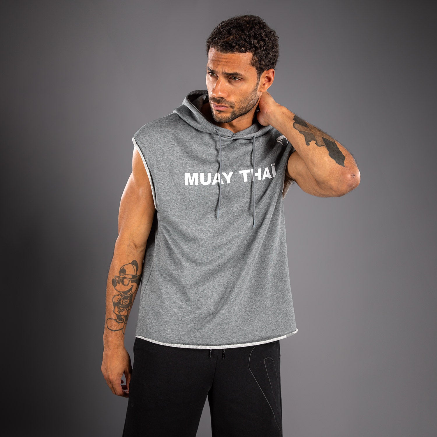 Sweat à Capuche Sans Manches Venum Muay Thai VT – Gris Chiné - product-type_Sweatshirts