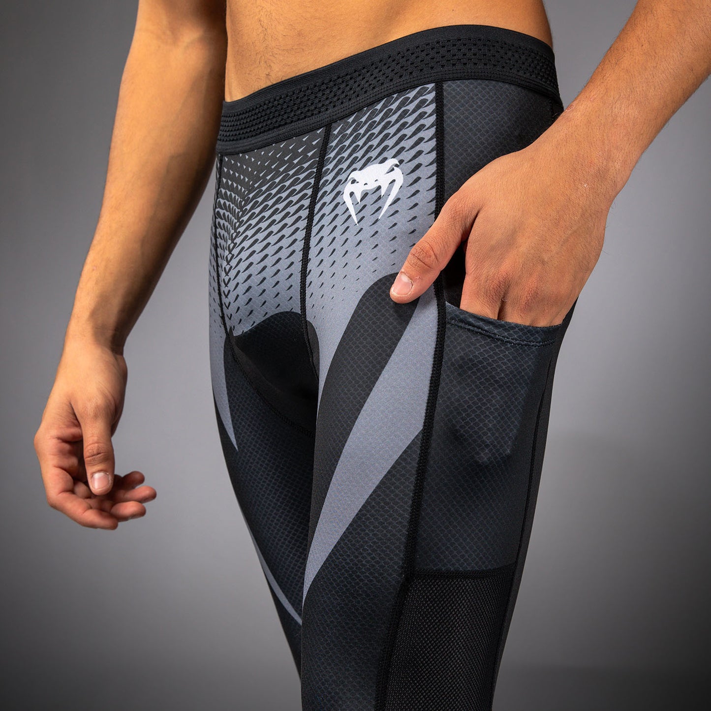 Pantalon de Compression Venum No Gi - Noir/Gris Argenté