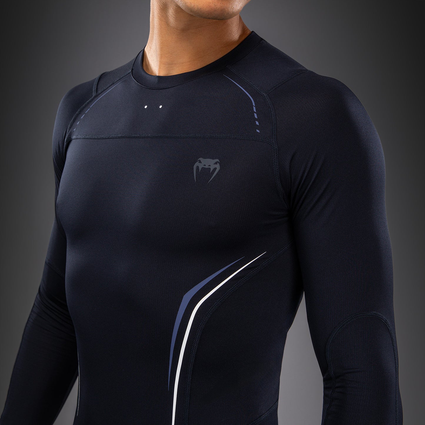 Rashguard à Manches Longues Venum G-Core - Bleu Marine/Blanc