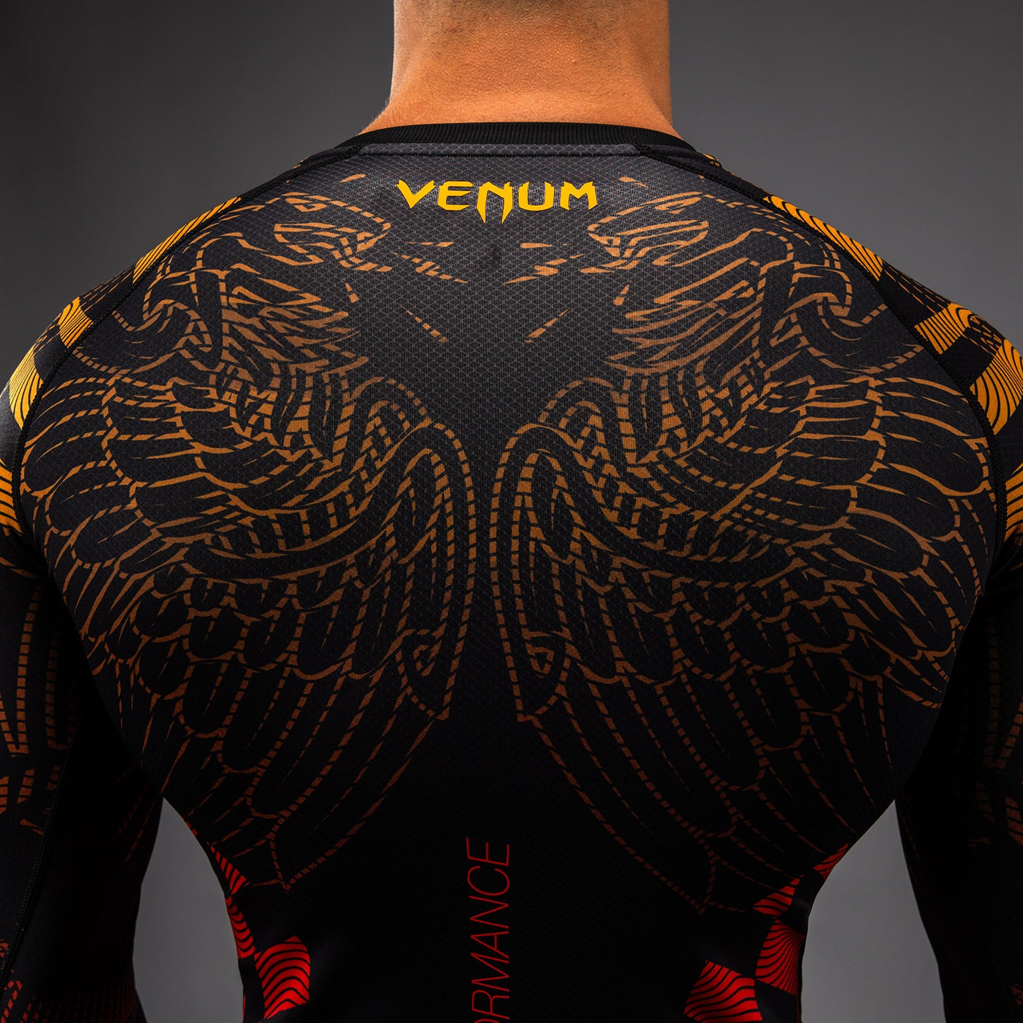 Rashguard Manches Longues Venum Quetzal Fury - Noir/Rouge Fury/Mandarine