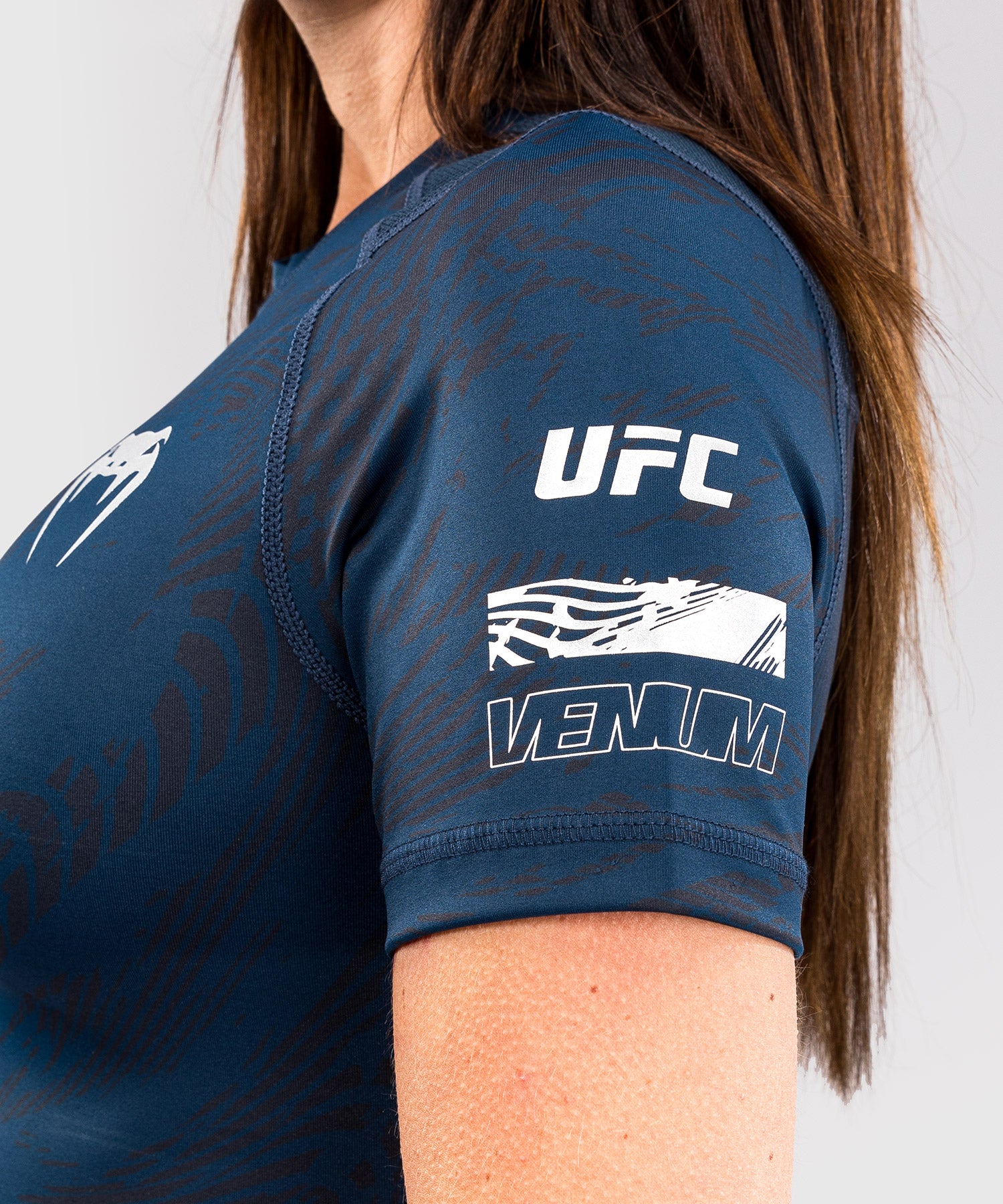 Rashguard Performance à Manches Courtes pour Femmes UFC Fusion by Venum Fight Week - Bleu Océanique - product-type_T-Shirts de Compression