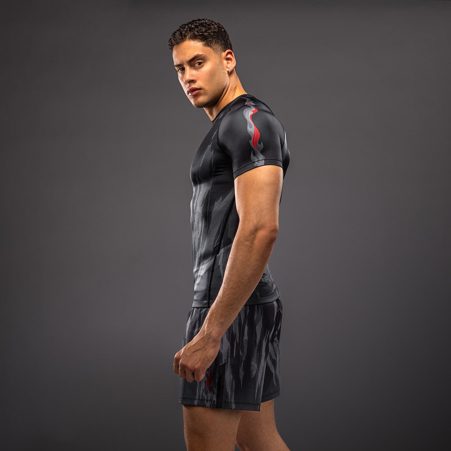 Rashguard à Manches Courtes Venum Demon - Noir/Gris