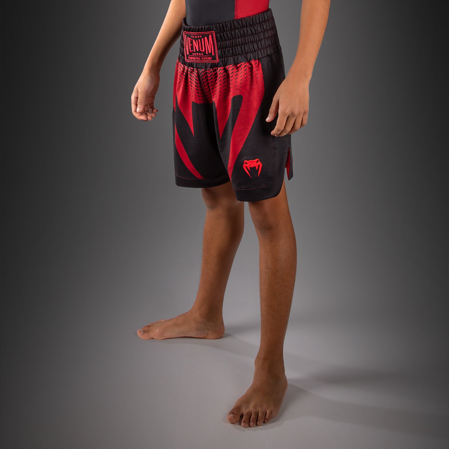 Short de Boxe Pour Enfant Venum Attack - Noir/Rouge