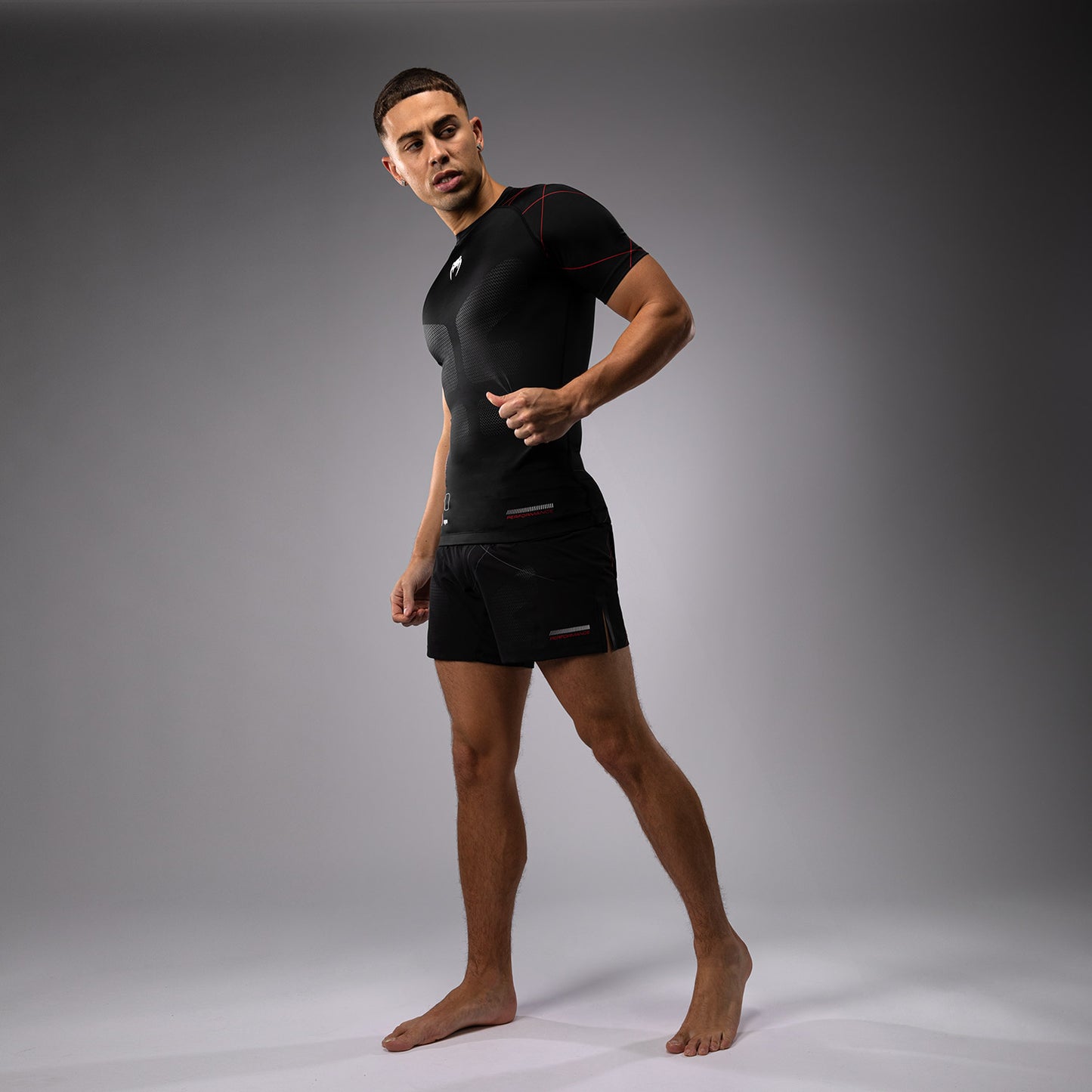 Rashguard Manches Courtes Venum Tactical XT- Noir/Rouge Feu - product-type_T-Shirts de Compression