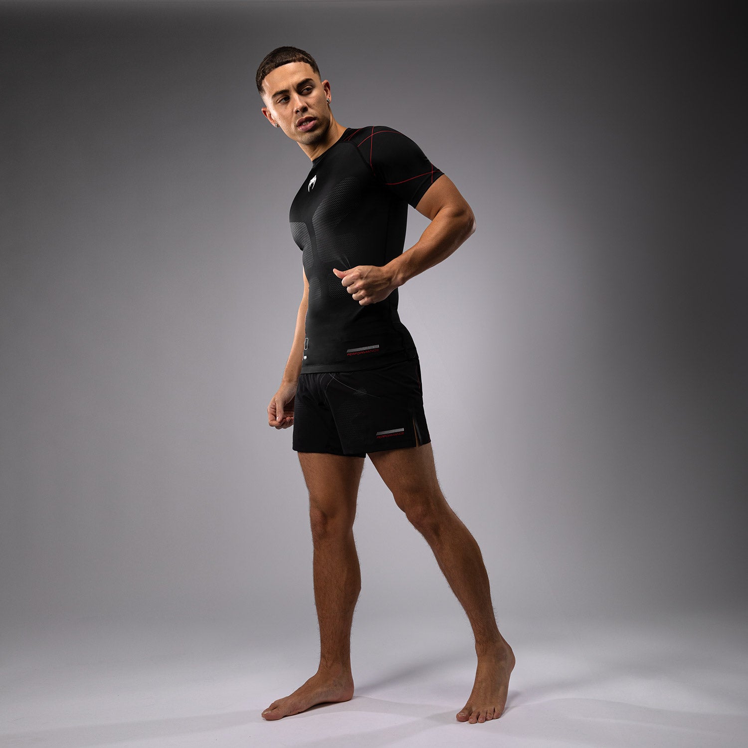 Rashguard Manches Courtes Venum Tactical XT- Noir/Rouge Feu - product-type_T-Shirts de Compression