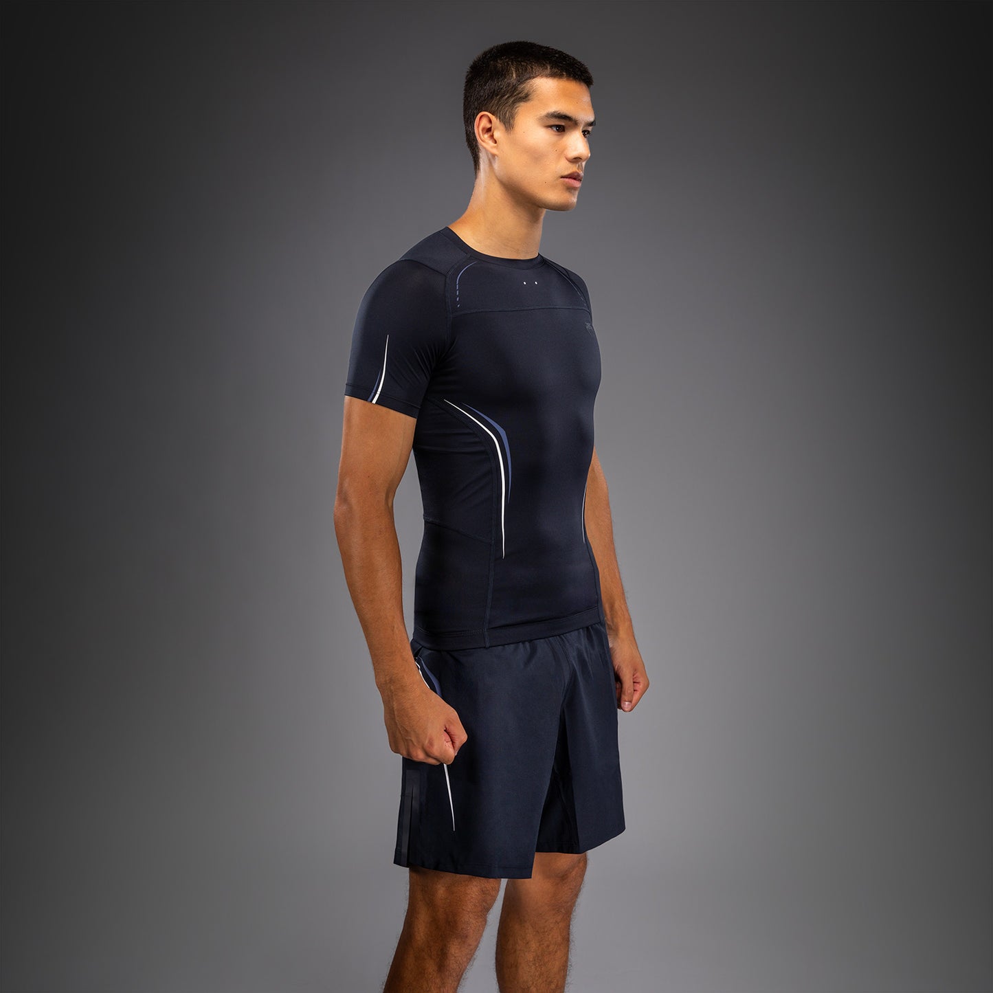 Rashguard à Manches Courtes Venum G-Core - Bleu Marine/Blanc