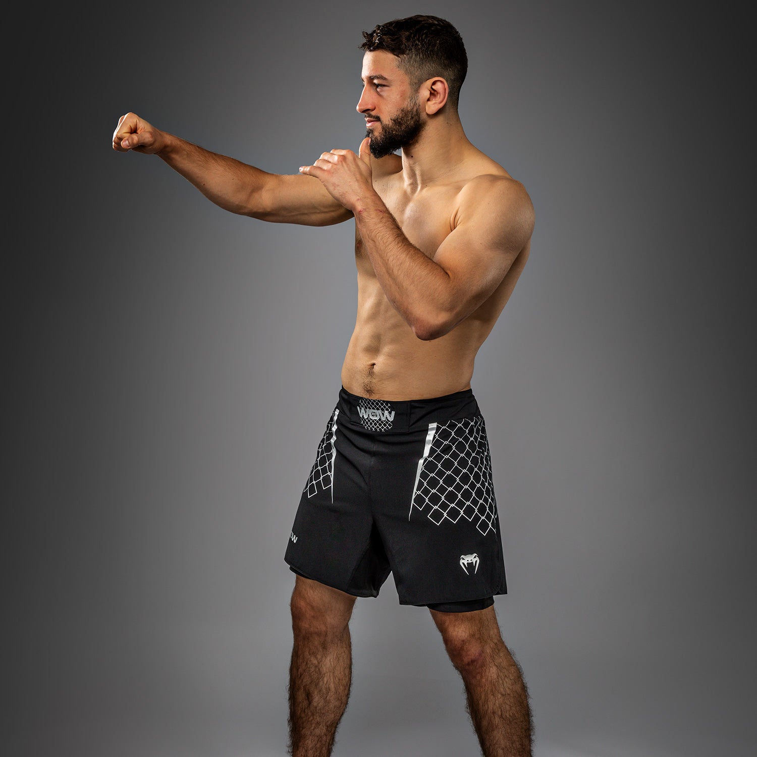 Short de Combat pour Hommes Venum x WOW FC - Noir/ Gris - product-type_Shorts de MMA