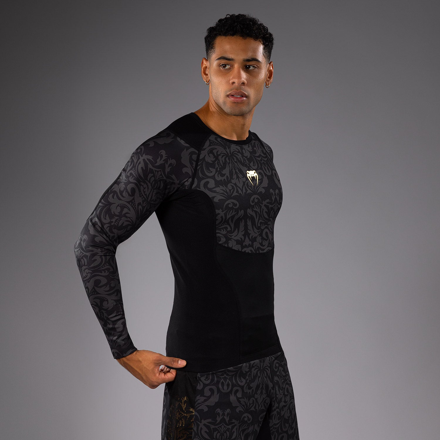 Rashguard à Manches Longues Venum x Topuria Unmatched Edition - Noir/Or - product-type_T-Shirts de Compression
