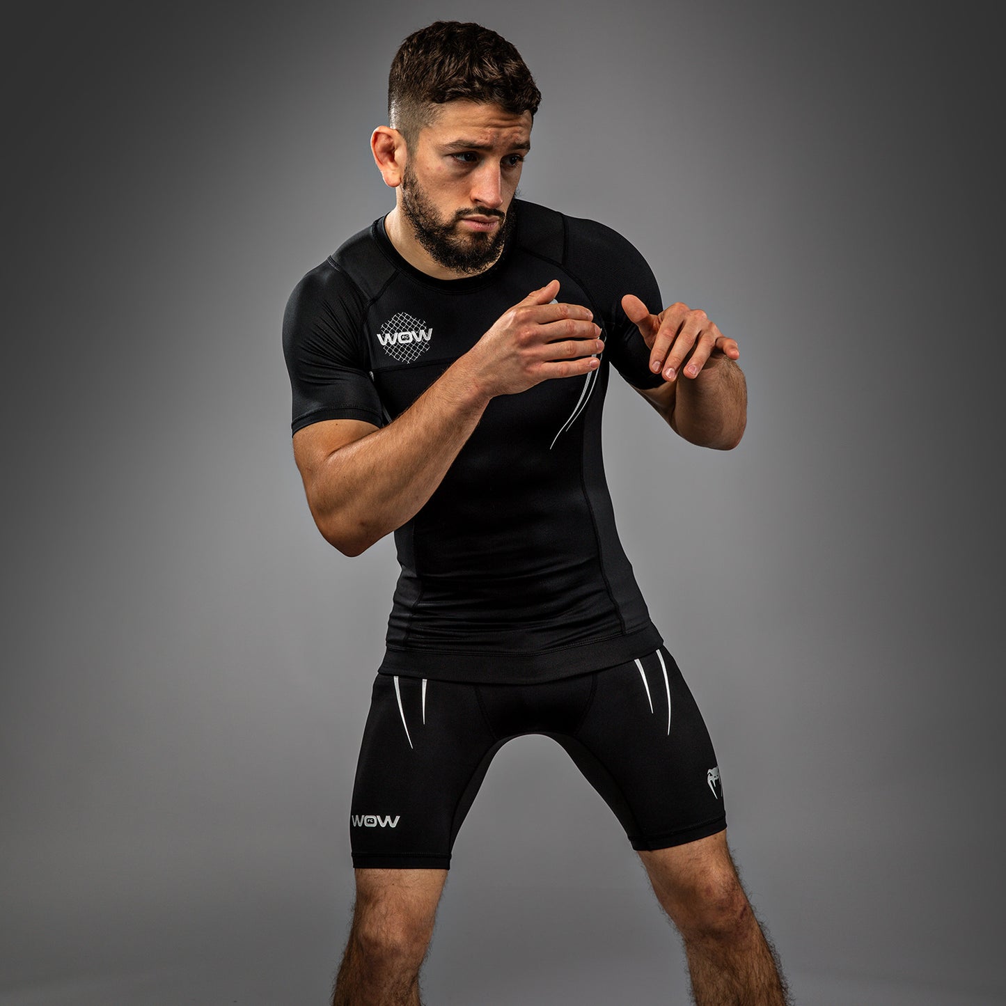 Rashguard manches courtes Venum x WOW FC - Noir/Gris - product-type_T-Shirts de Compression