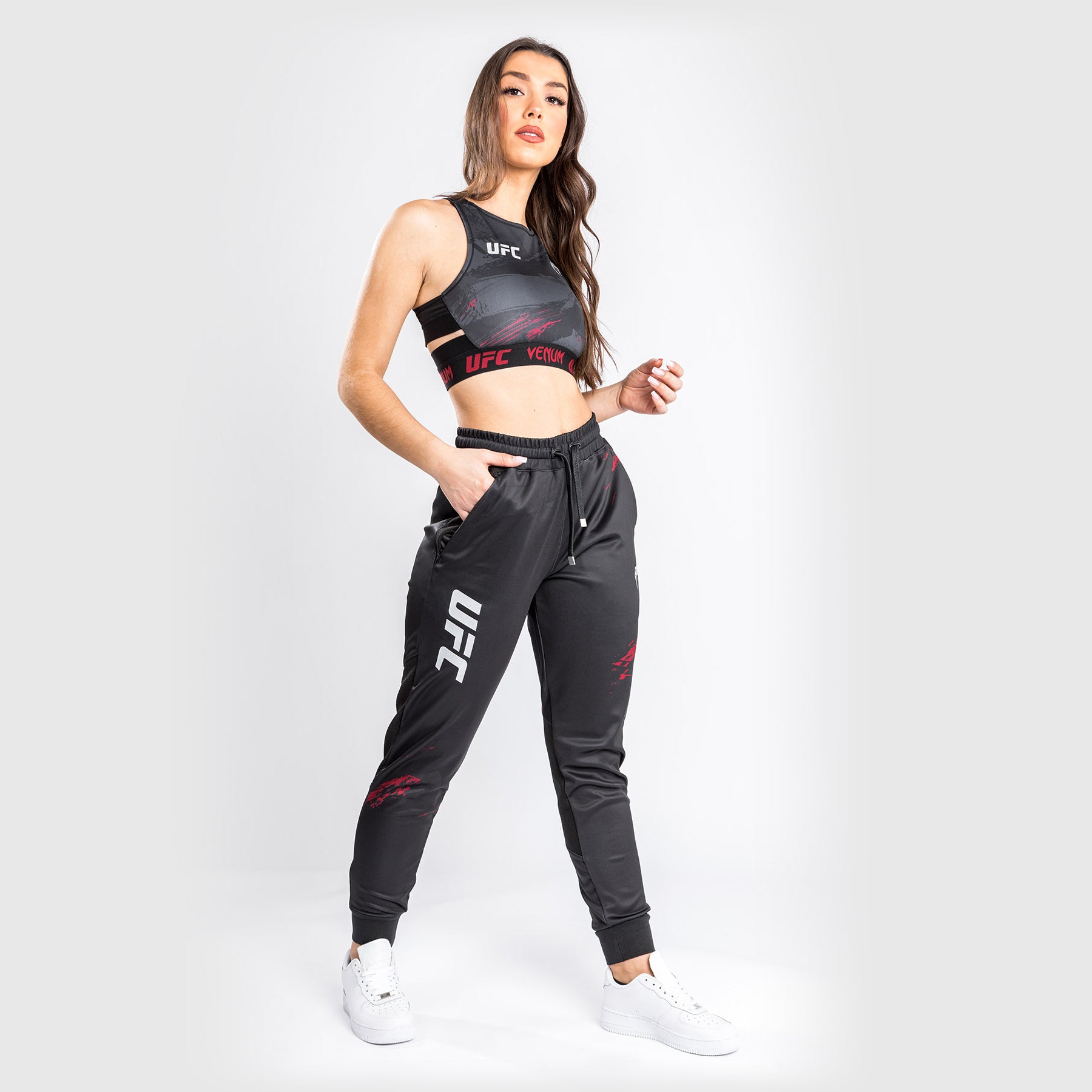 Pantalon de jogging UFC Venum Authentic Fight Week 2.0 - Pour Femmes - Noir/Rouge - product-type_Pantalons de jogging