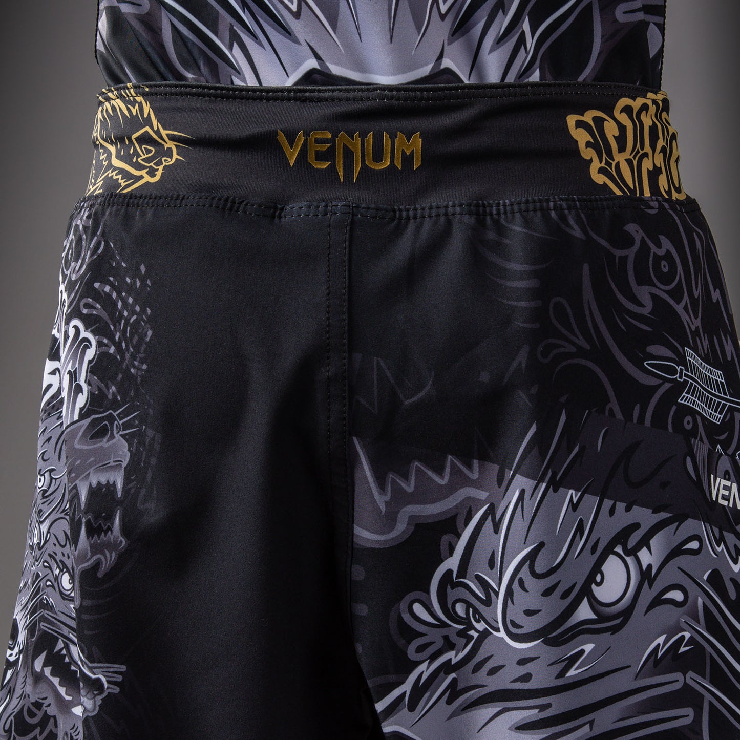 Short de Combat Pour Enfants Venum Wolf Atak – Noir/Gris - product-type_Shorts de MMA