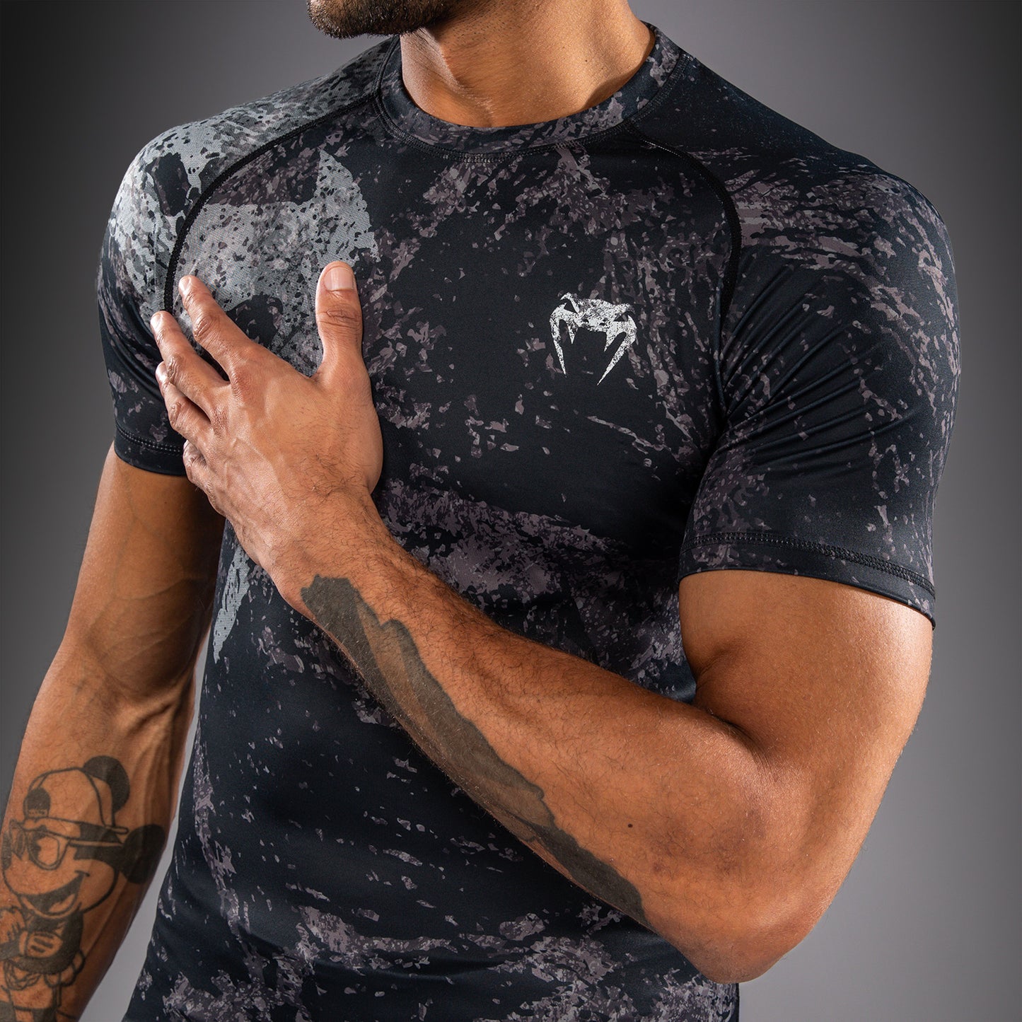 Rashguard à Manches Courtes Venum Rage & Workout - Noir/Gris
