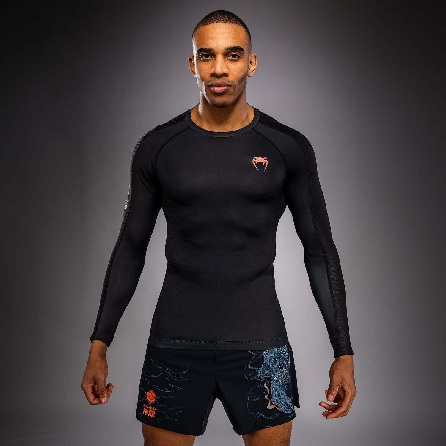 Rashguard à Manches Longues Venum Thunder Dragon – Noir/Gris/Cuivre - product-type_T-Shirts de Compression