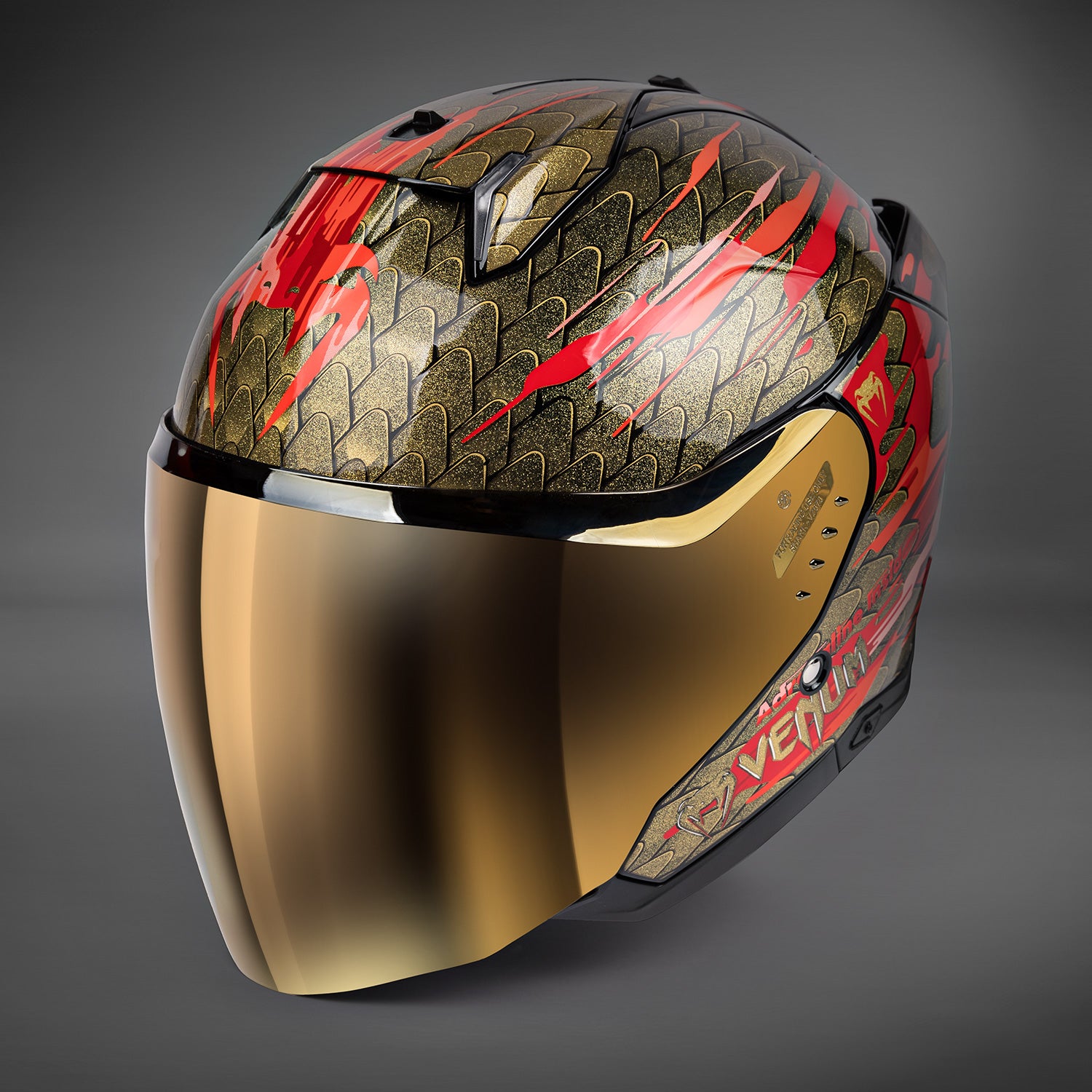 Casque de moto Venum x Shark SKWAL i3 JET - Rouge/Or - product-type_Casque de Moto
