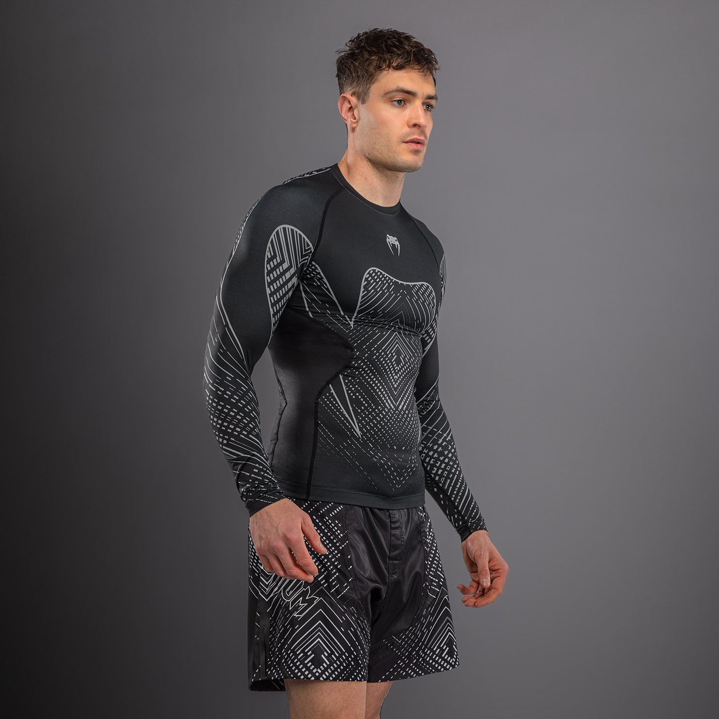 Rashguard à Manches Longues Venum Midnight Fury – Noir/Gris/Argent