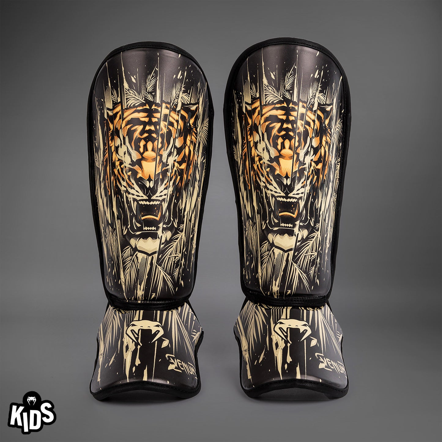 Protège-Tibias Venum Tiger pour Enfants - Noir/Orange Néon - product-type_Protège-tibias