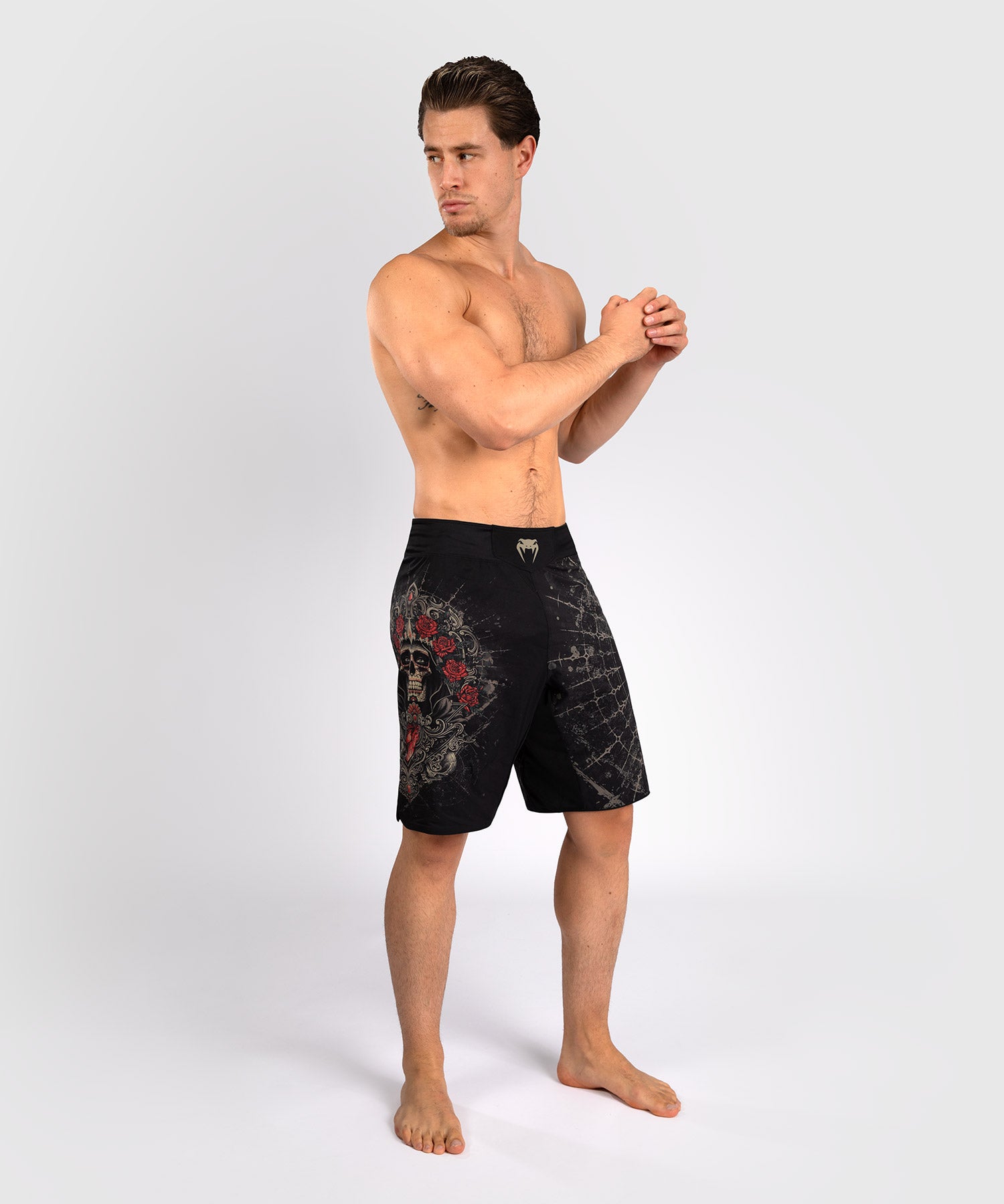 Short de Combat pour Hommes Venum Santa Muerte 5.0 - Noir Profond/Or - product-type_Shorts de MMA