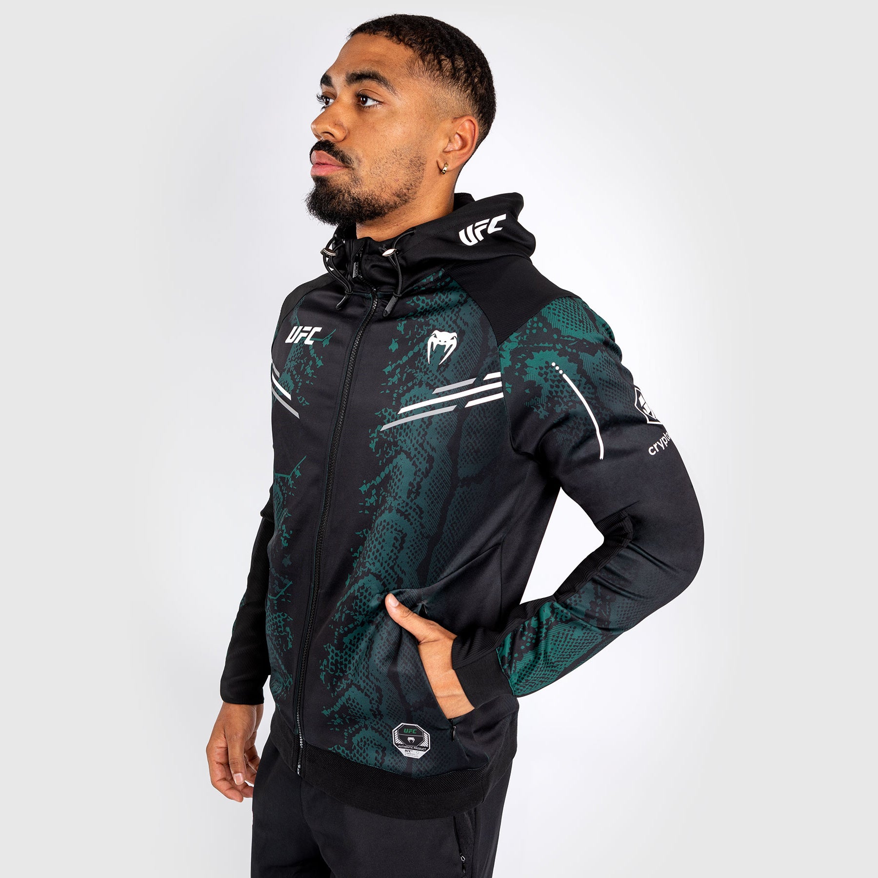 Veste à capuche pour Hommes UFC Adrenaline by Venum Authentic Fight Night - Emerald Edition - Vert/Noir - product-type_Vestes