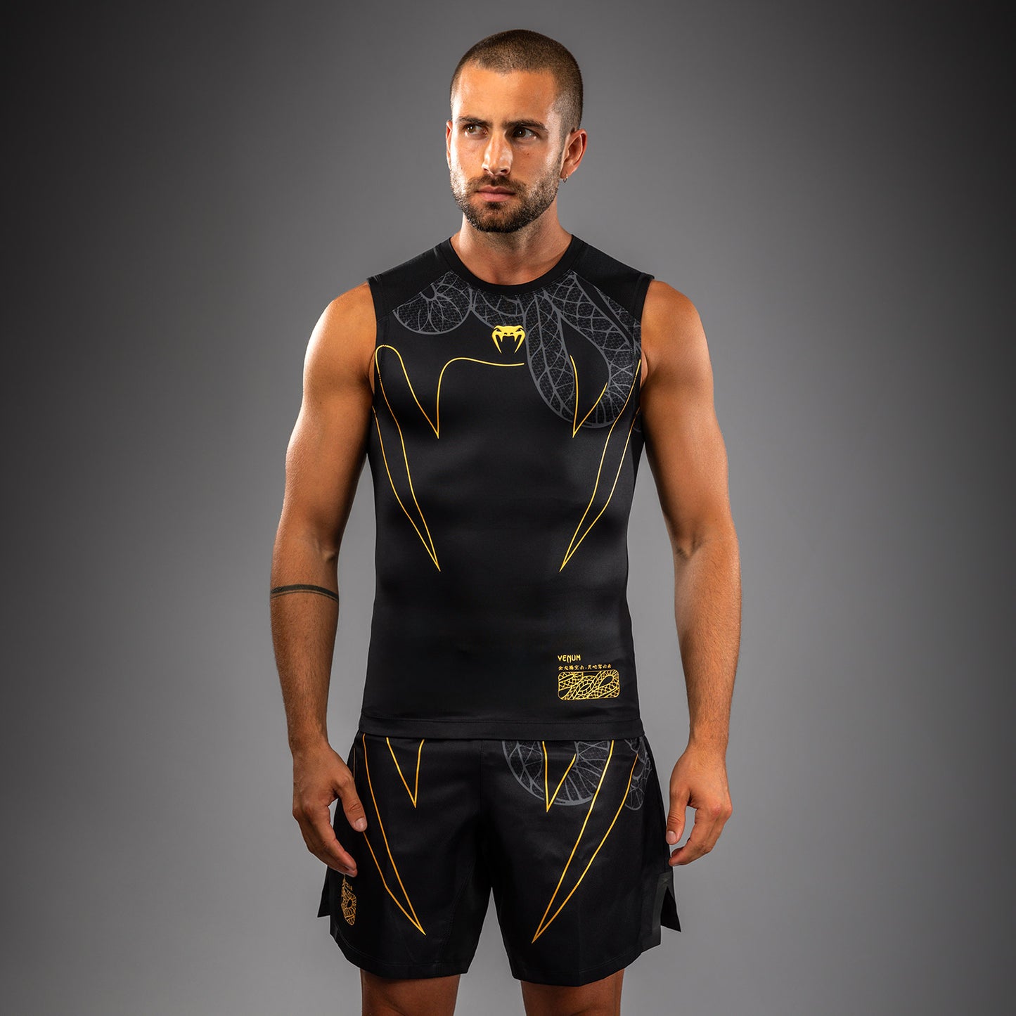 Rashguard Sans Manches Venum Serpenti – Noir/Argent/Or - product-type_T-Shirts de Compression