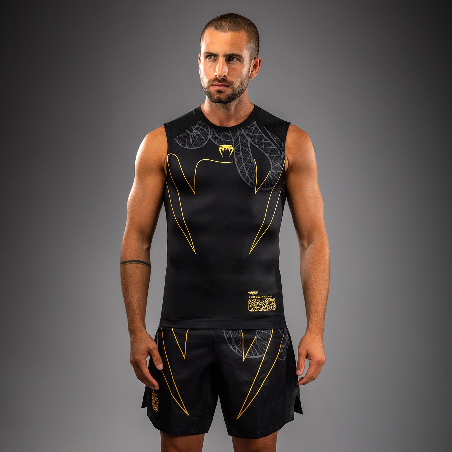 Rashguard Sans Manches Venum Serpenti – Noir/Argent/Or - product-type_T-Shirts de Compression